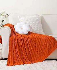 Battilo Lifestyle Cable Knit Chenille Throw, 51" x 67"
