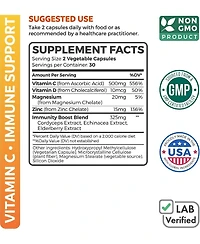 Vitamin C Immune Support Capsules, Health's Harmony