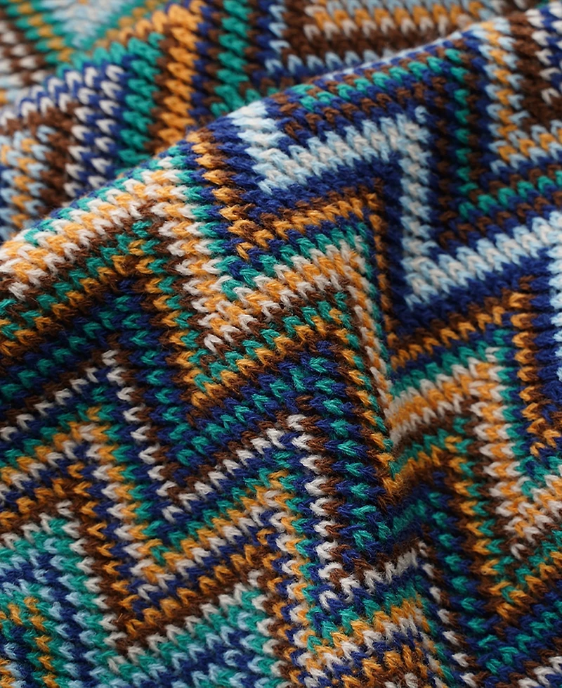 Battilo Lifestyle Colorful Chevron Bohemian Knit Throw, 51" x 80"