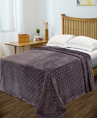 Superior Ultra -Plush Polka Dot Fleece Blanket, Full/Queen