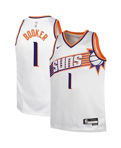 Big Boys Nike Devin Booker White Phoenix Suns Swingman Jersey - Association