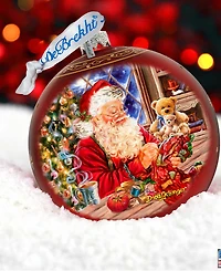 Designocracy Getting Ready for Holidays Santa Lg Glass Holiday Ornaments D. Gelsinger