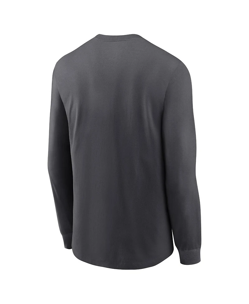 Men's Nike Anthracite Cleveland Browns Team Slogan Long Sleeve T-shirt