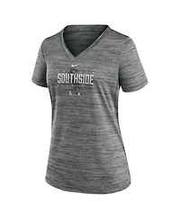 Women's Nike Gray Chicago White Sox City Connect Velocity Practice Performance V-Neck T-shirt