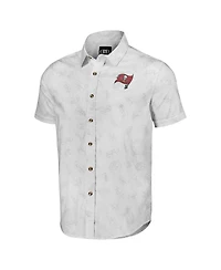Men's Nfl x Darius Rucker Collection by Fanatics White Tampa Bay Buccaneers Woven Short Sleeve Button Up Shirt