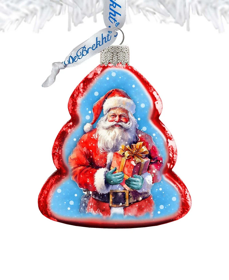 Designocracy Santa's Gift Keepsake Holiday Mercury Glass Ornaments G. DeBrekht