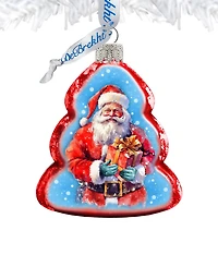 Designocracy Santa's Gift Keepsake Holiday Mercury Glass Ornaments G. DeBrekht