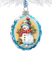 Designocracy Snowman's Gift Keepsake Mercury Christmas Glass Ornaments G. DeBrekht