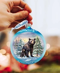 Designocracy A Love for All Seasons - Bears Ball Glass Christmas Ornaments G. DeBrekht