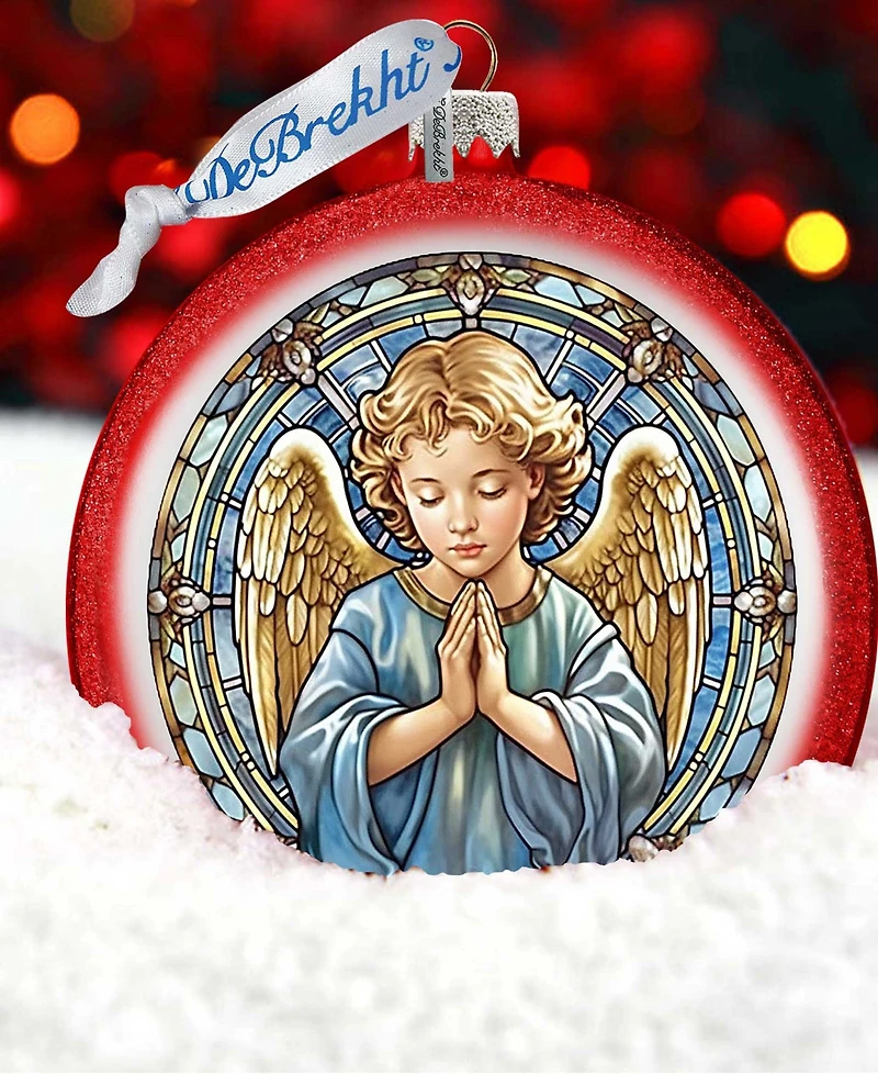 Designocracy Little Angel Ball Christmas Mercury Glass Ornaments G. DeBrekht