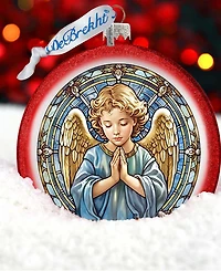 Designocracy Little Angel Ball Christmas Mercury Glass Ornaments G. DeBrekht