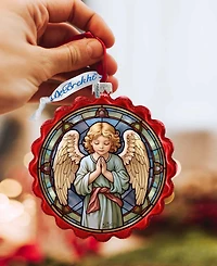 Designocracy Little Angel Wreath Holiday Mercury Glass Ornaments G. DeBrekht