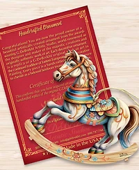 Designocracy Rocking Horse Christmas Wooden Ornaments Holiday Decor G. DeBrekht