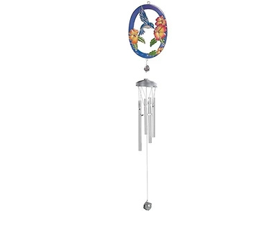 31" Long Hummingbird with Flower Suncatcher Wind Chime