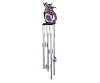 23" Long Dragon on Faux Crystal Round Top Wind Chime