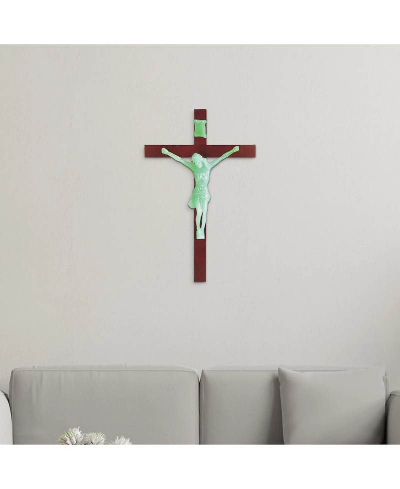 Fc Design Jesus Nailed On The Cross 22"H Luminous Crucifix Holy Statue Grows In The Dark Religious Decoration Figurine Home Decor Perfect Gift for Hou
