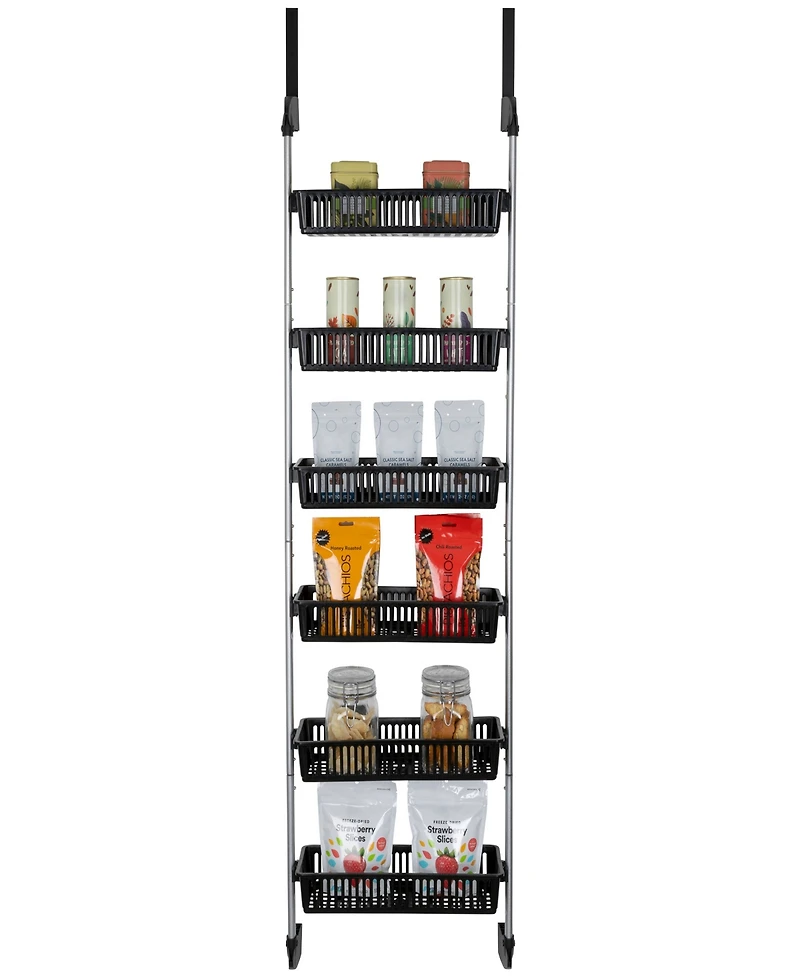 Smart Design 6-Tier Over the Door Pantry Organizer with 6 Full Baskets