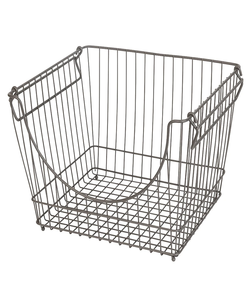 Smart Design Set of 6 Large Stacking Baskets with Handles, 12.5" x 8.5"