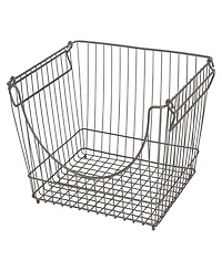 Smart Design Set of 6 Large Stacking Baskets with Handles, 12.5" x 8.5"