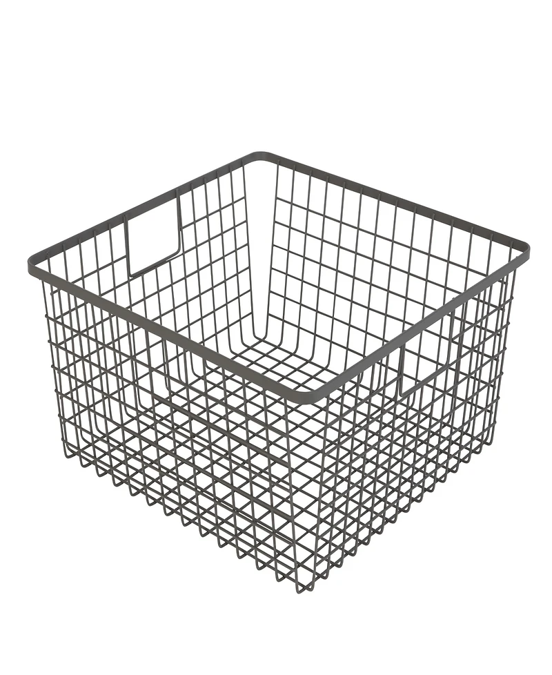 Smart Design Nestable 12 x 12 x 6 inch Basket Organizer with Handles - Set of 4