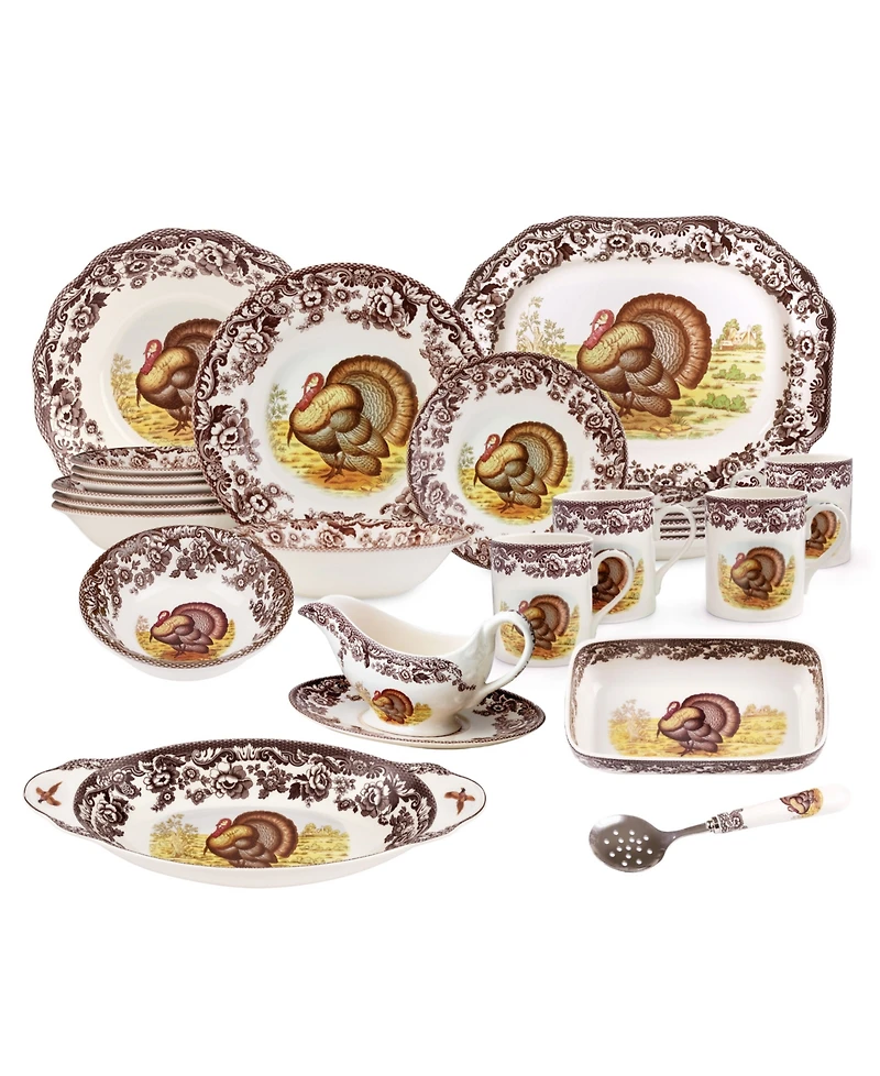 Spode Woodland Grand Thanksgiving 27 Pc. Dinnerware Set, Service for 4