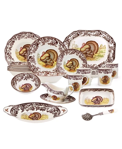Spode Woodland Grand Thanksgiving 27 Pc. Dinnerware Set, Service for 4