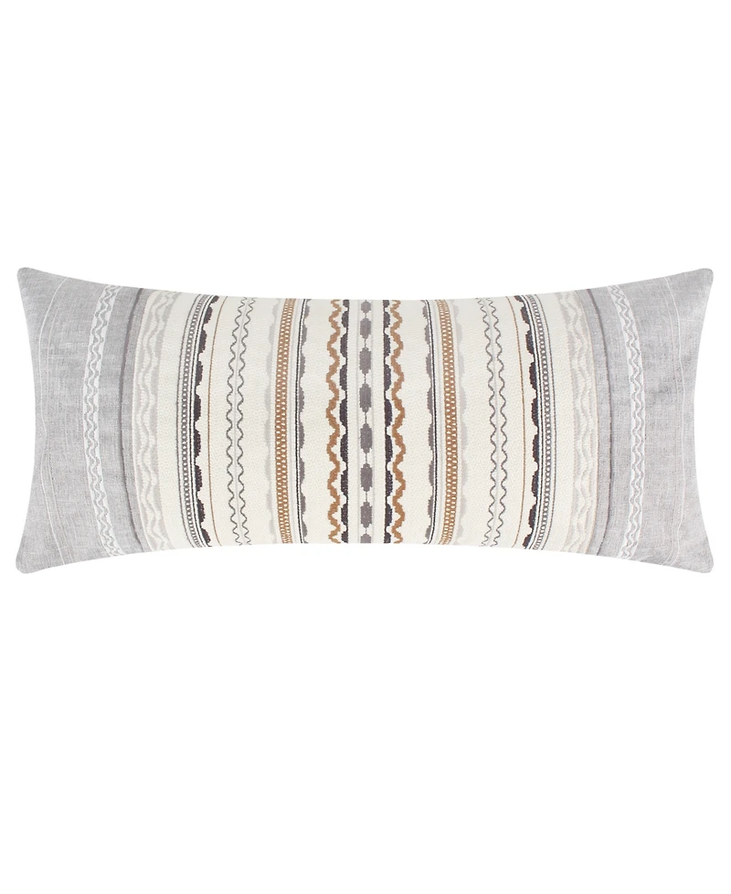 Levtex Etrada Striped Embroidered Decorative Pillow, 14" x 32"