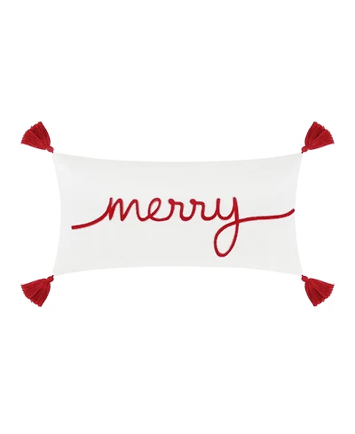 Levtex All Is Bright Tassel Embroidered Decorative Pillow, 12" x 24"