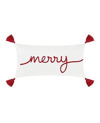 Levtex All Is Bright Tassel Embroidered Decorative Pillow, 12" x 24"