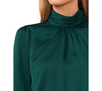 CeCe Women's Blouson-Sleeve Mock-Neck Blouse