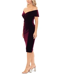 Xscape Women's Velvet Off-The-Shoulder Midi Dress