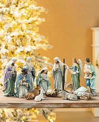 Glitzhome 12 Pieces Deluxe Resin Nativity Figurine Set