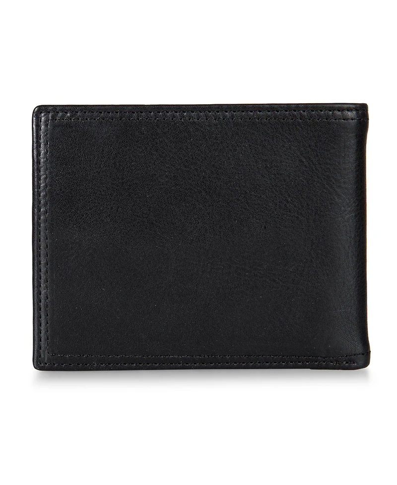 Nautica Men's Enameled Logo Leather Bifold Wallet