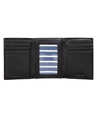 Nautica Men's Enameled Logo Leather Trifold Wallet
