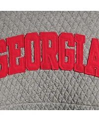 Women's Pressbox Heather Charcoal Georgia Bulldogs Moose Quilted Pullover Sweatshirt