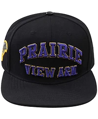 Men's Pro Standard Black Prairie View A&M Panthers Arch Over Logo Evergreen Snapback Hat