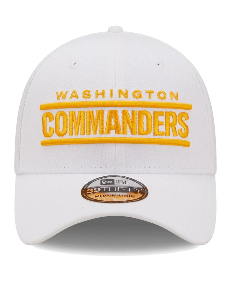 Men's New Era White Washington Commanders Wordmark Iced Ii 39THIRTY Flex Hat