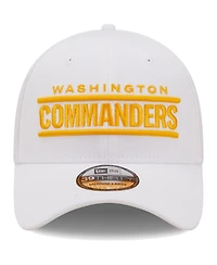 Men's New Era White Washington Commanders Wordmark Iced Ii 39THIRTY Flex Hat