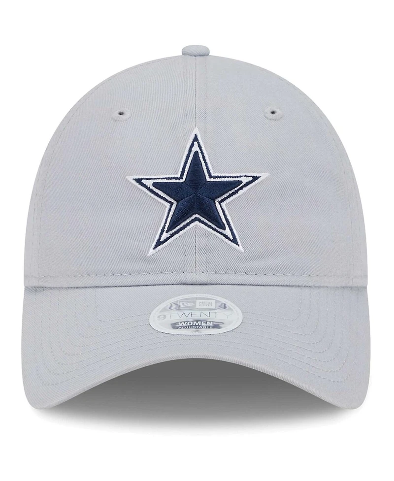 Women's New Era Gray Dallas Cowboys Main Core Classic 2.0 9TWENTY Adjustable Hat