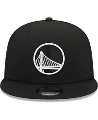 Men's New Era Black Golden State Warriors Evergreen 9FIFTY Trucker Snapback Hat