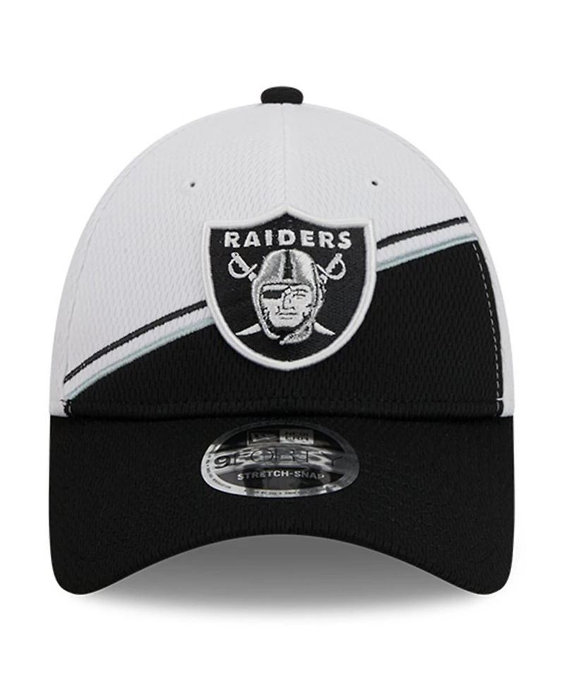 Men's New Era White, Black Las Vegas Raiders 2023 Sideline 9FORTY Adjustable Hat
