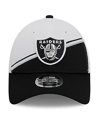 Men's New Era White, Black Las Vegas Raiders 2023 Sideline 9FORTY Adjustable Hat