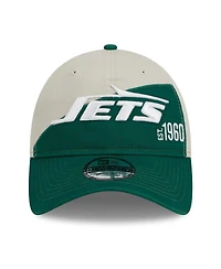 Men's New Era Cream, Green New York Jets 2023 Sideline Historic 9TWENTY Adjustable Hat