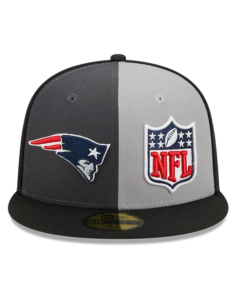 Men's New Era Gray, Black England Patriots 2023 Sideline 59FIFTY Fitted Hat