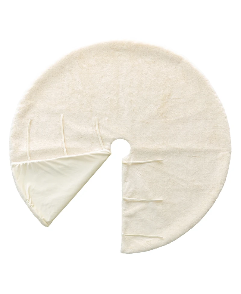 Glitzhome 48" D Faux Fur Christmas Tree Skirt