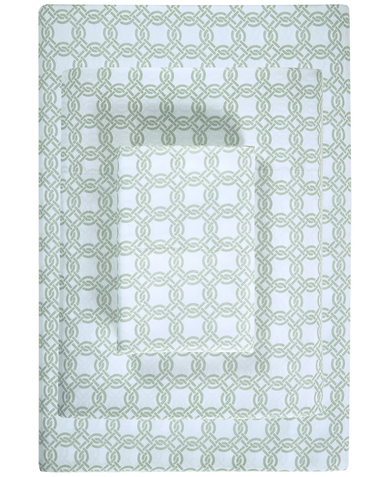 Sunham Microfiber Easy Care Printed 3-Pc. Sheet Set, Twin