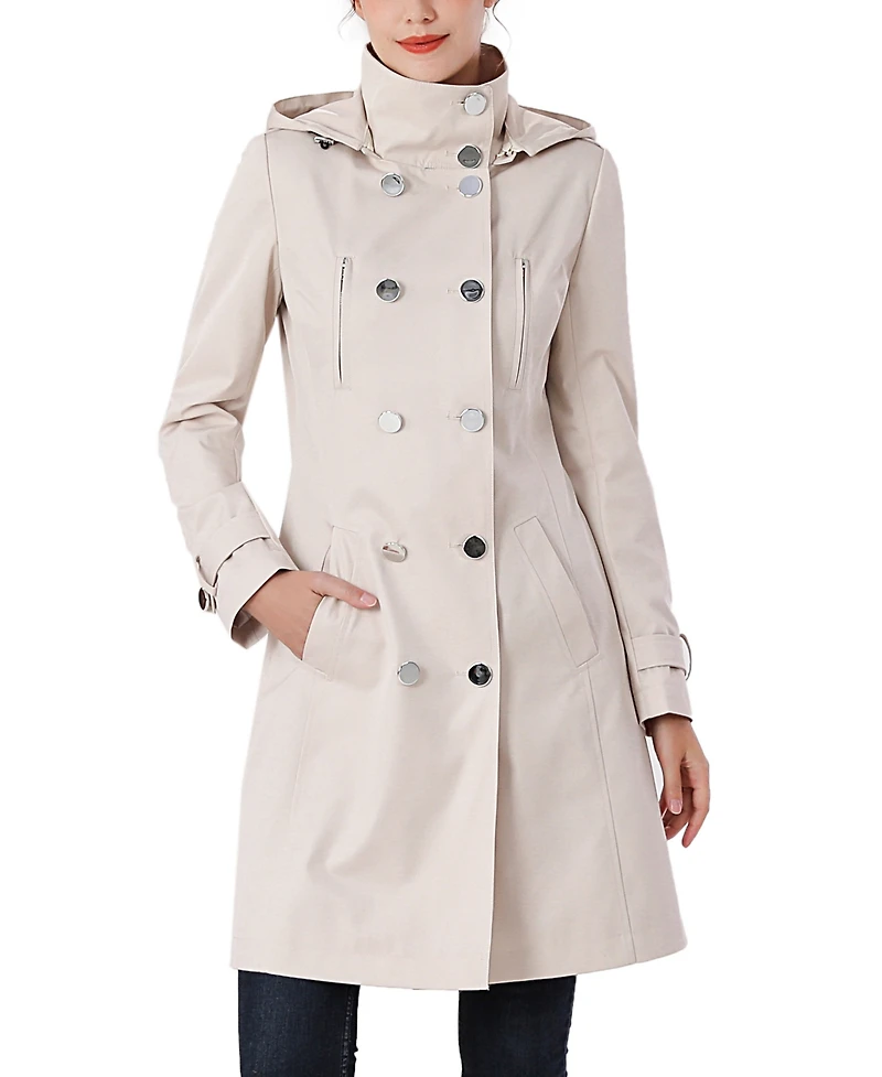 Kimi + Kai Women's Eeva Water-Resistant Hooded Trench Coat