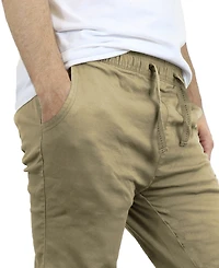 Galaxy By Harvic Men's Slim Fit Basic Stretch Twill Joggers, Pack of 3