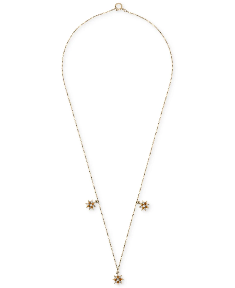 Citrine (1/4 ct. t.w.) & Lab-grown White Sapphire (1/5 ct. t.w.) Star Dangle Collar Necklace in 14k Gold-Plated Sterling Silver, 16" + 2" extender