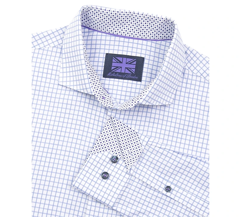 Michelsons of London Men's Regular-Fit Mini-Check Dress Shirt